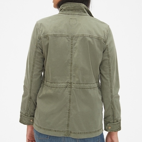Gap Army Green Garment-Dyed Utility Cargo Jacket Size Small - Picture 5 of 14